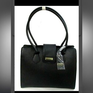 London Fog Black Simone Satchel Purse. New